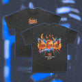  Halfcurve black t-shirt 'devil simulator' print - front and rear view