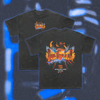  Halfcurve black t-shirt 'devil simulator' print - front and rear view