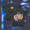  Halfcurve white t-shirt 'god devil simulator' print - front and rear view