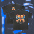  Halfcurve black t-shirt 'war simulator' print - front and rear view