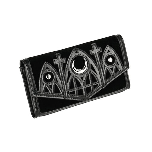  Restyle black cathedral wallet with silver moon - angle view