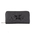  Banned Alternative Femme Fatale black wallet with bow and spiderweb stitch - front view