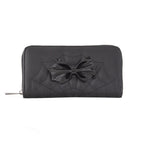  Banned Alternative Femme Fatale black wallet with bow and spiderweb stitch - front view
