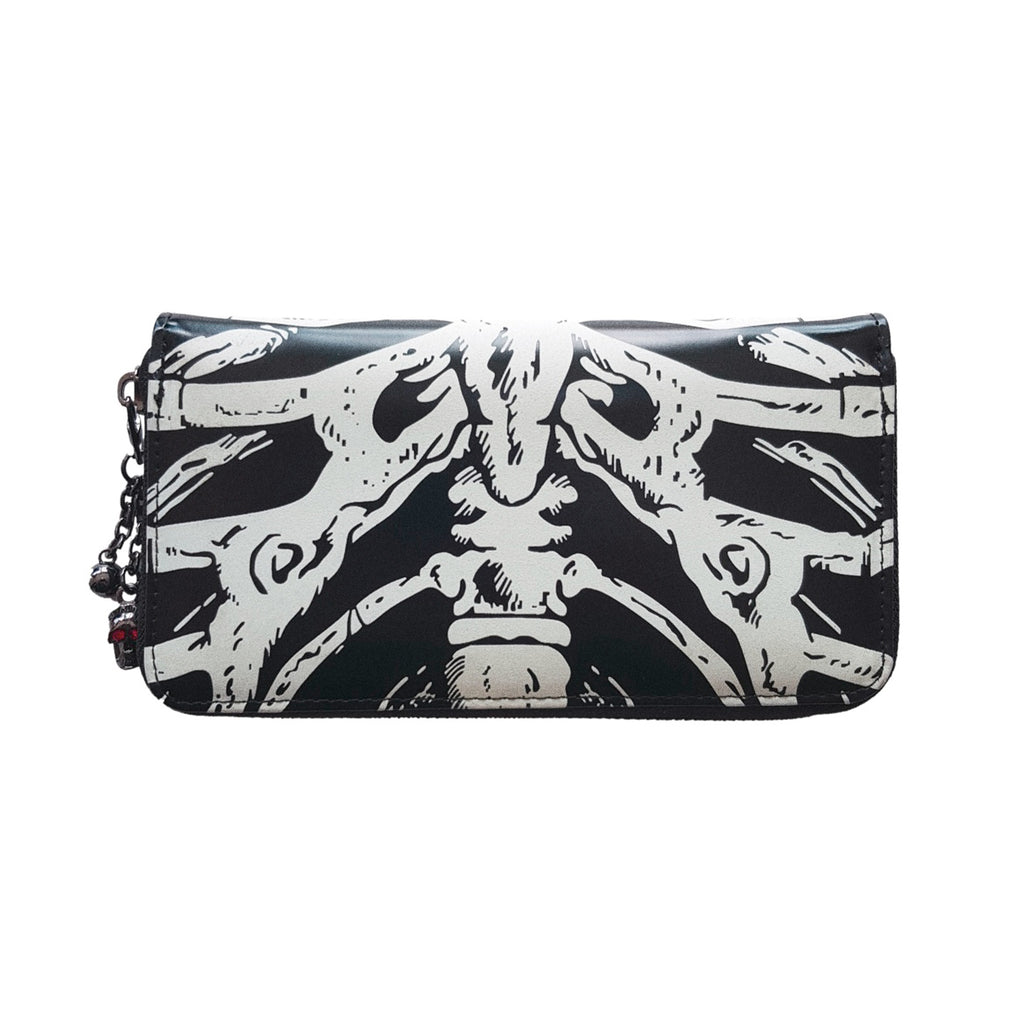  Banned Alternative Skeleton glow-in-the-dark wallet with skull charm - rear view