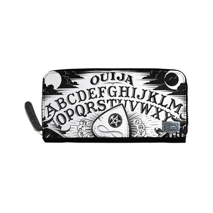 Cartera grande rectangular con estampado de ouija de LiquorBrand vista frontal