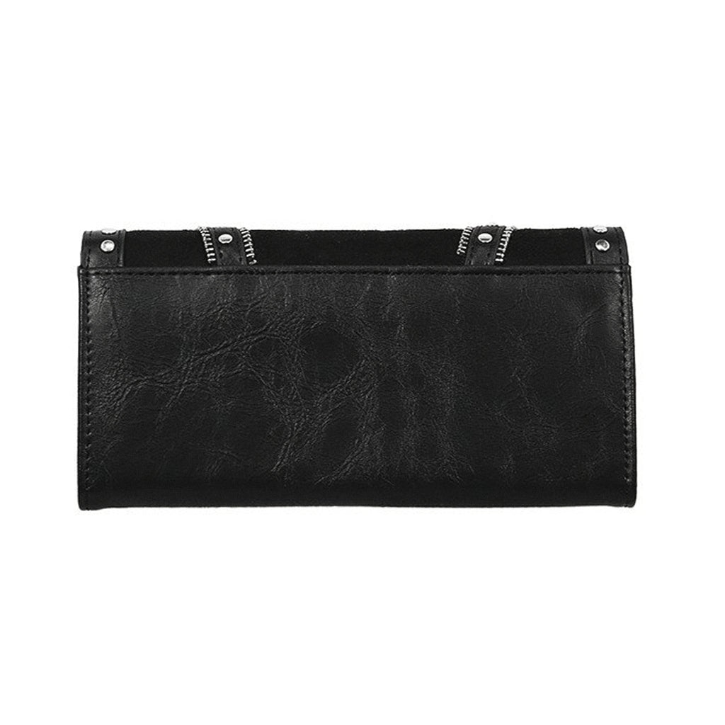  Restyle Triple Goddess black wallet with studs - rear view