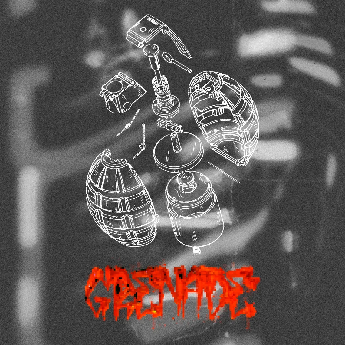  Halfcurve brand Grenade t-shirt design detail