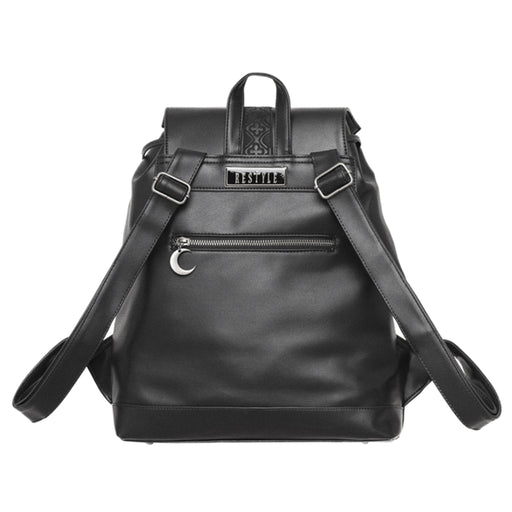 Mochila con solapa en forma de serpiente bordada con motivos inspirados en las catedrales vista posterior