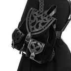  Restyle Cathedralis Buckle black backpack with medieval motifs - model view