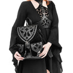  Restyle Cathedralis Buckle black backpack with medieval motifs - model view
