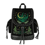  Restyle Herbal black backpack with magical forest embroidery - front view