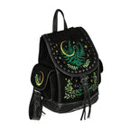  Restyle Herbal black backpack with magical forest embroidery - angle view