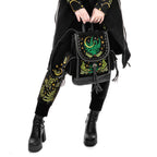  Restyle Herbal black backpack with magical forest embroidery - model view
