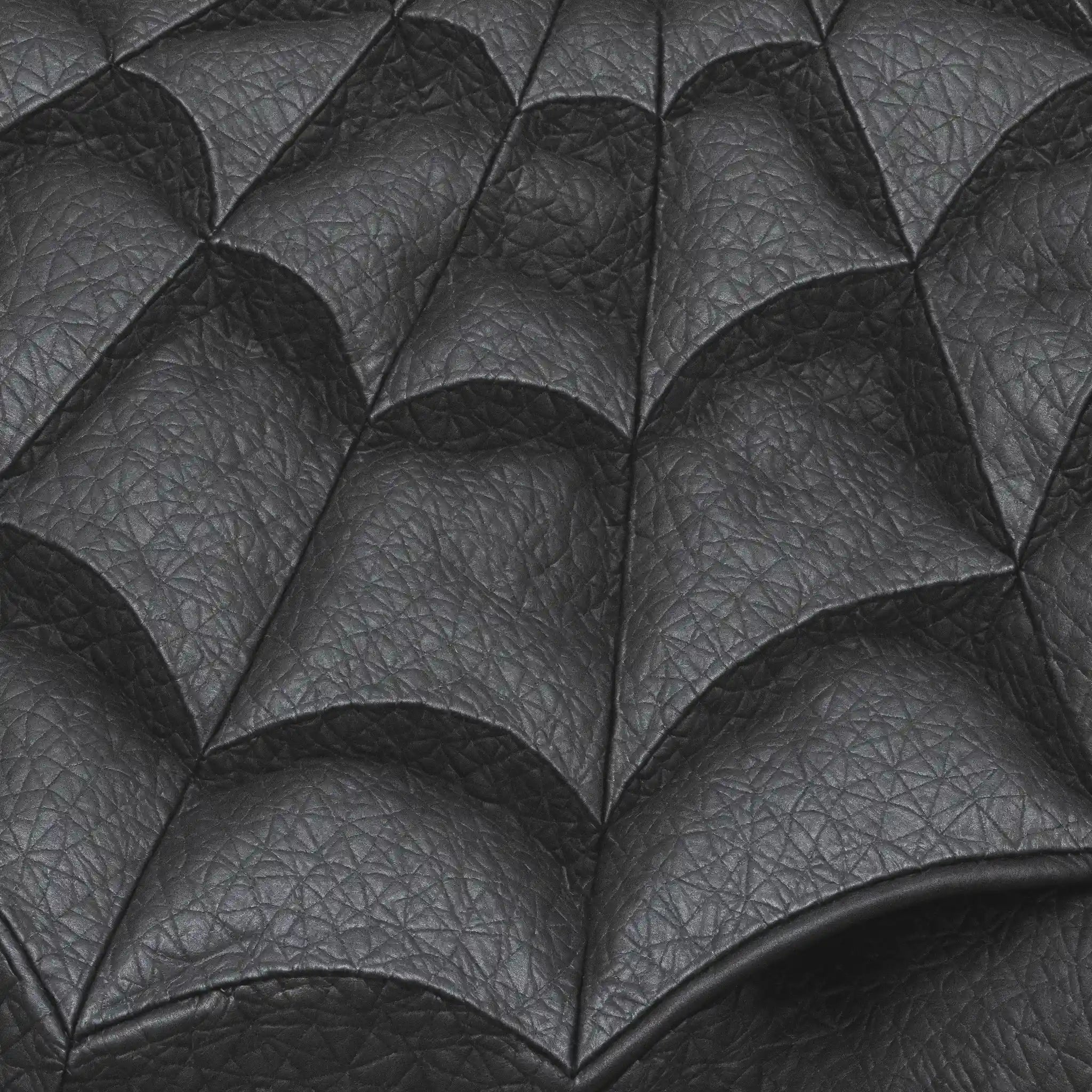 Textura del bolso Mabris de Banned Alternative de cerca con las costuras en forma de telaraña