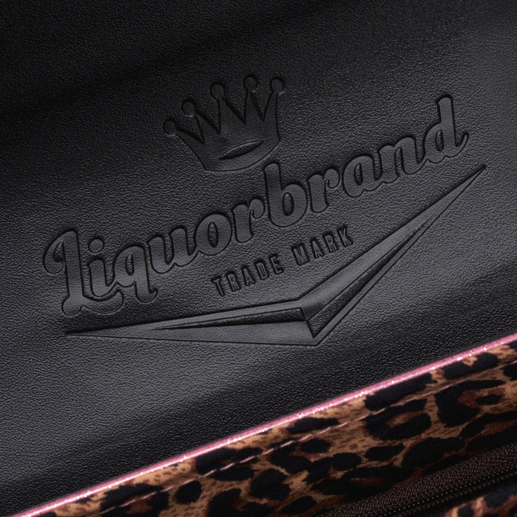  Detail of Liquorbrand logo engraved inside the flap of The Rumbler bag
