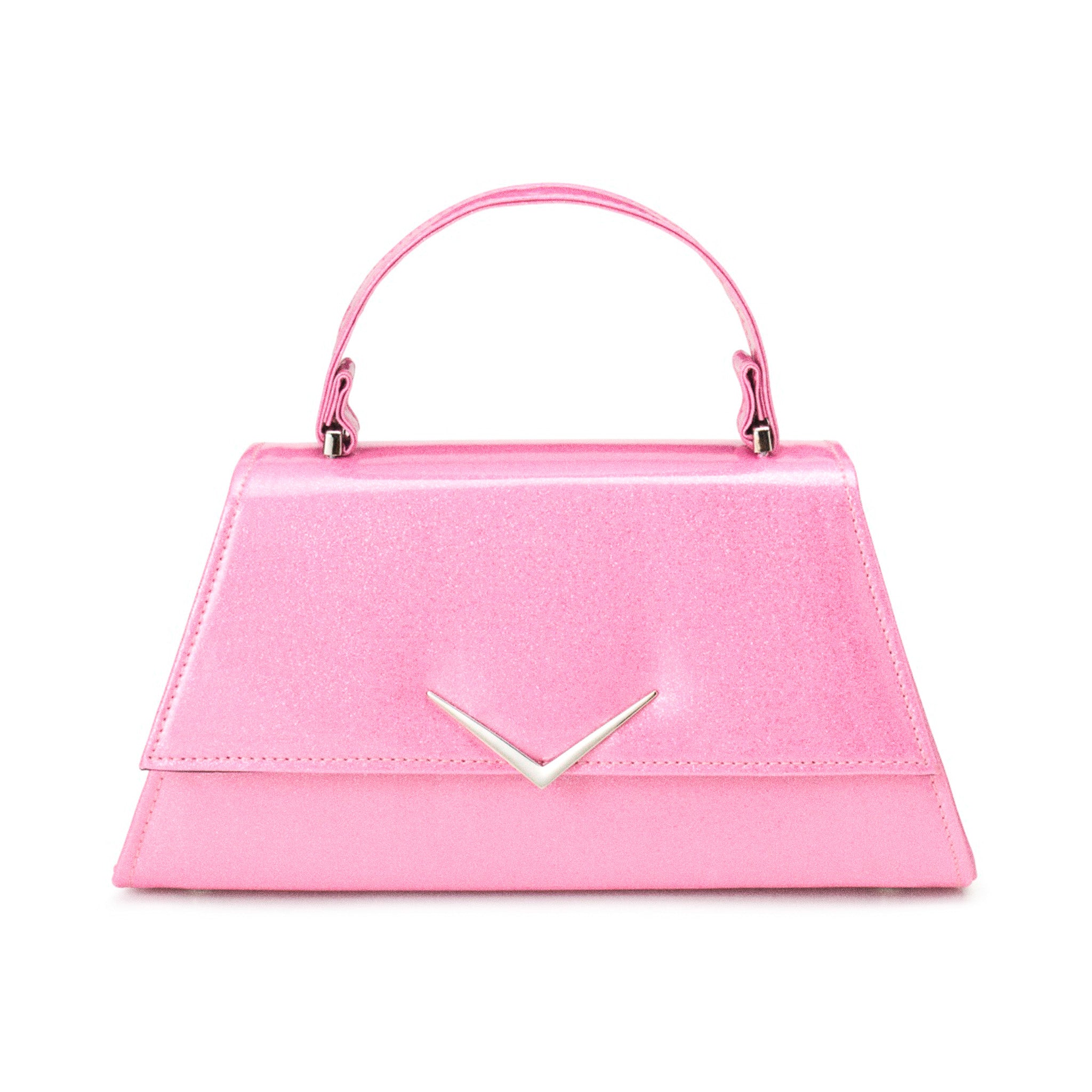 Liquorbrand The Rumbler pink pin-up bag with glitter finish and silver chevron