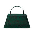 Vista trasera del bolso Stardust Rumbler en leopardo verde, mostrando el diseño limpio.

