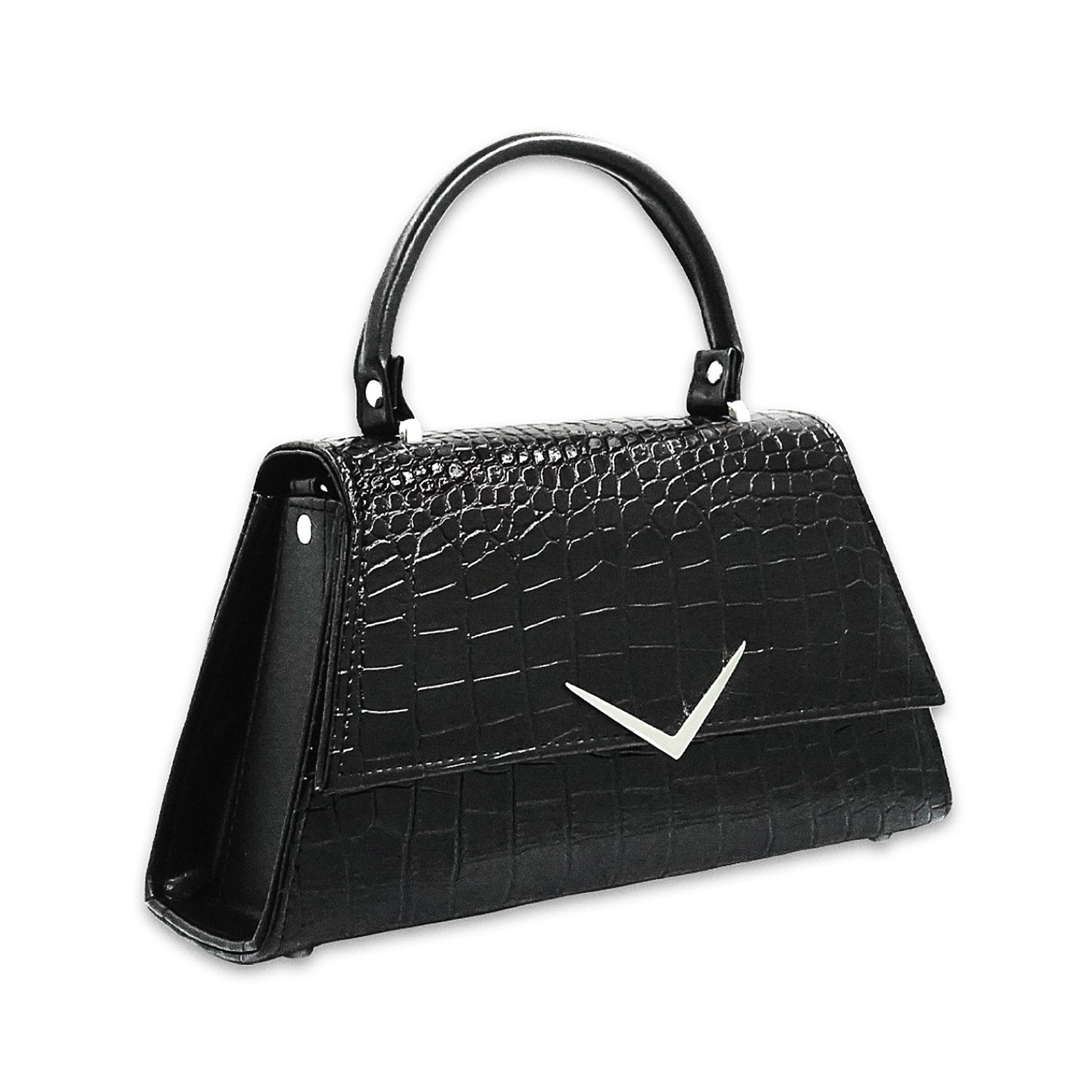  mostrando su forma estructurada y el brillo de la textura de cocodrilo.