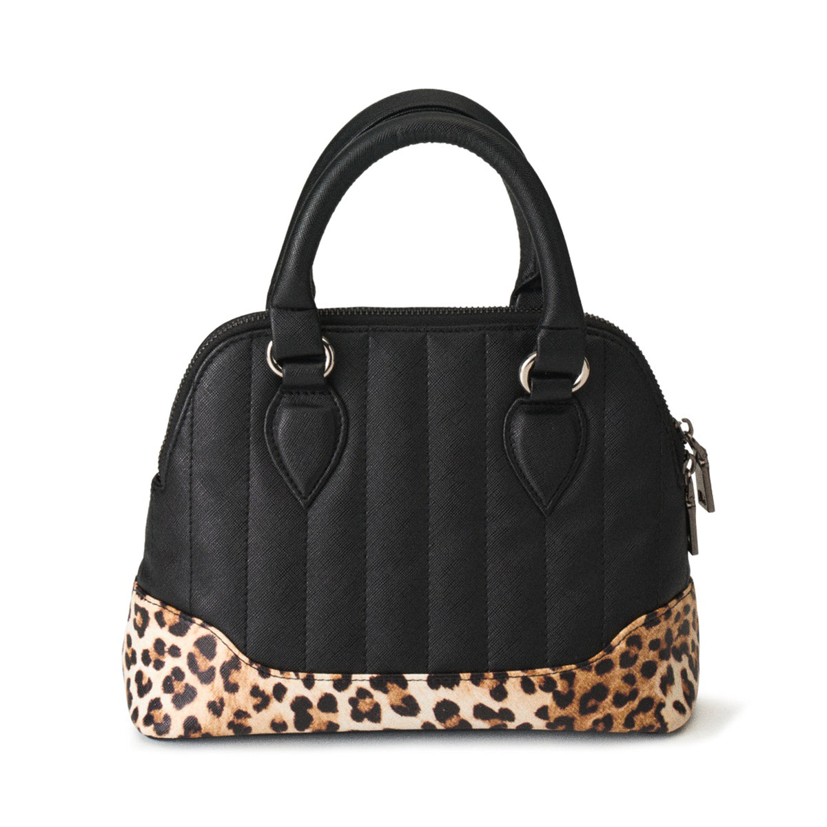  Liquorbrand Lil' Rocket Pin-Up style black bag with leopard base - rear view