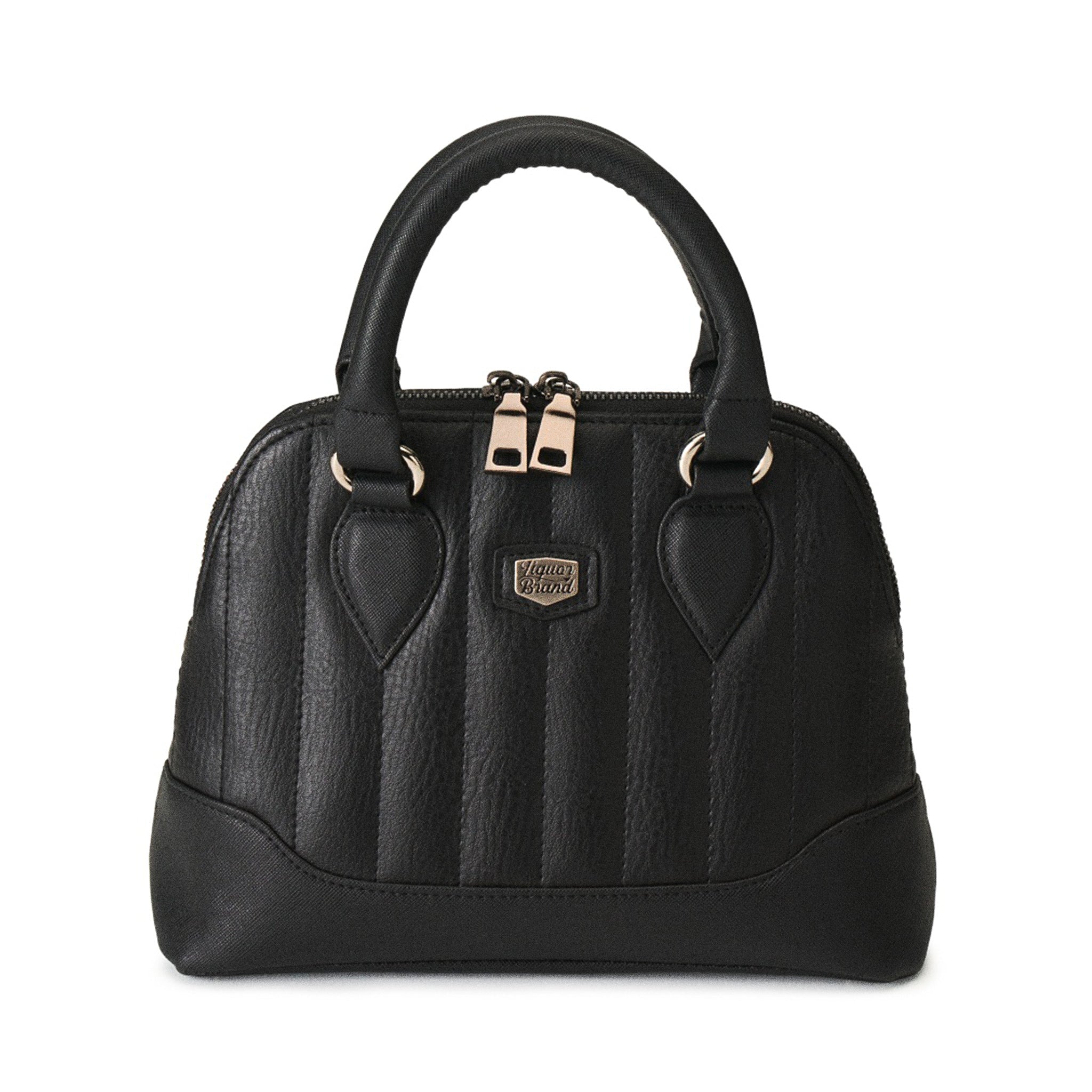  costuras verticales y el logo metálico de Liquorbrand en el centro.