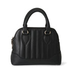 Bolso Liquorbrand Lil' Rocket completamente negro, mostrando las costuras verticales y las asas superiores.