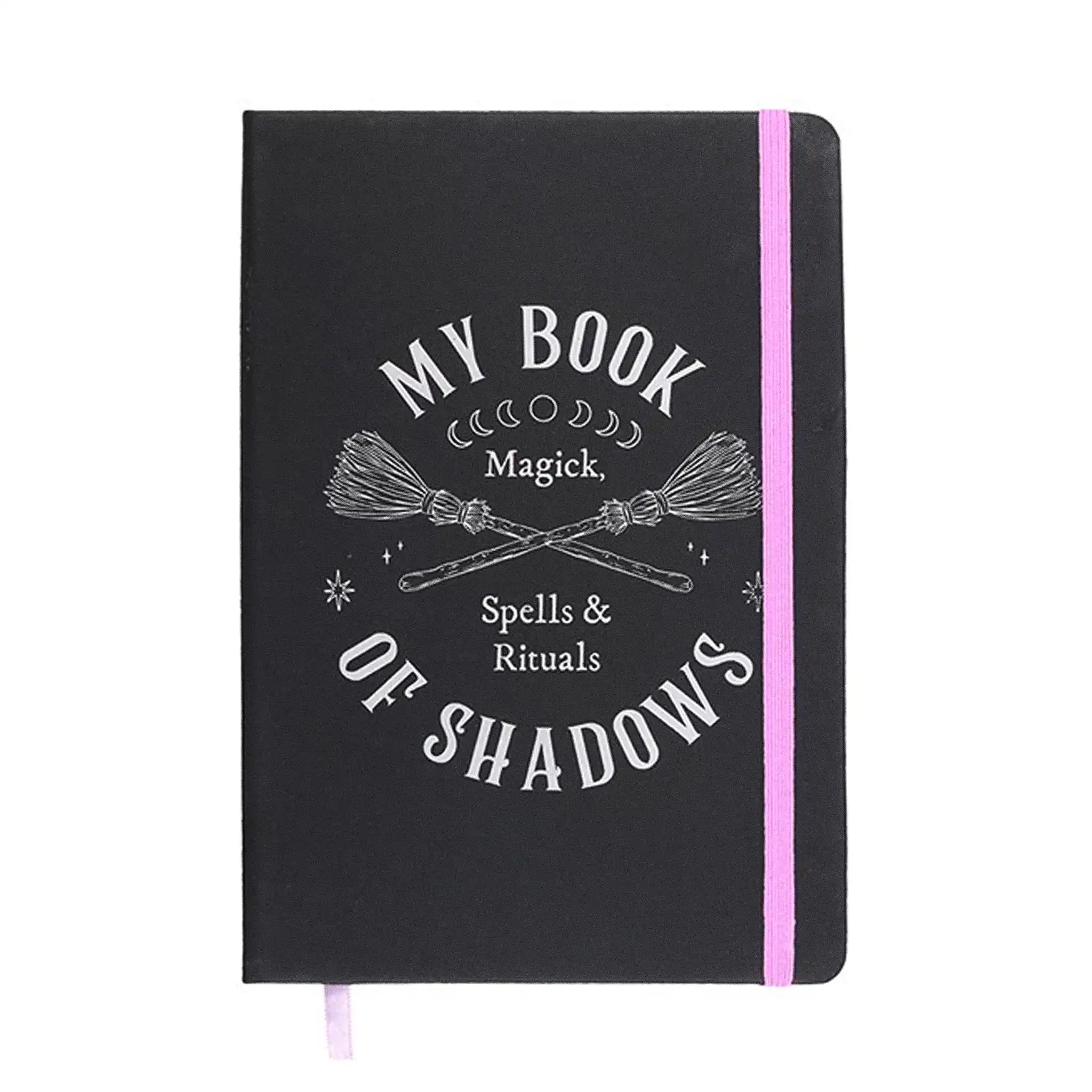 Libreta de tapa dura A5 con ilustración My Book of Shadows.