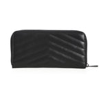  Long gothic wallet with quilted texture and a metal cross ornament with bat wings