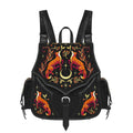 Mochila grande bordada estilo whimsigoth forestcore aesthetic con zorro, flores y medialuna modelo Mystic Fox de Restyle vista frontal