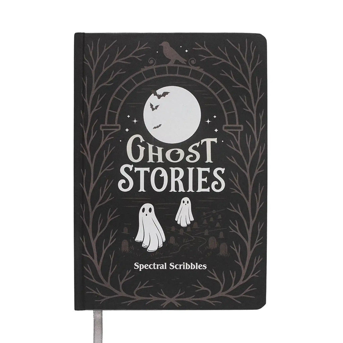 Portada de libreta A5 con diseño de fantasmas estilo spooky.