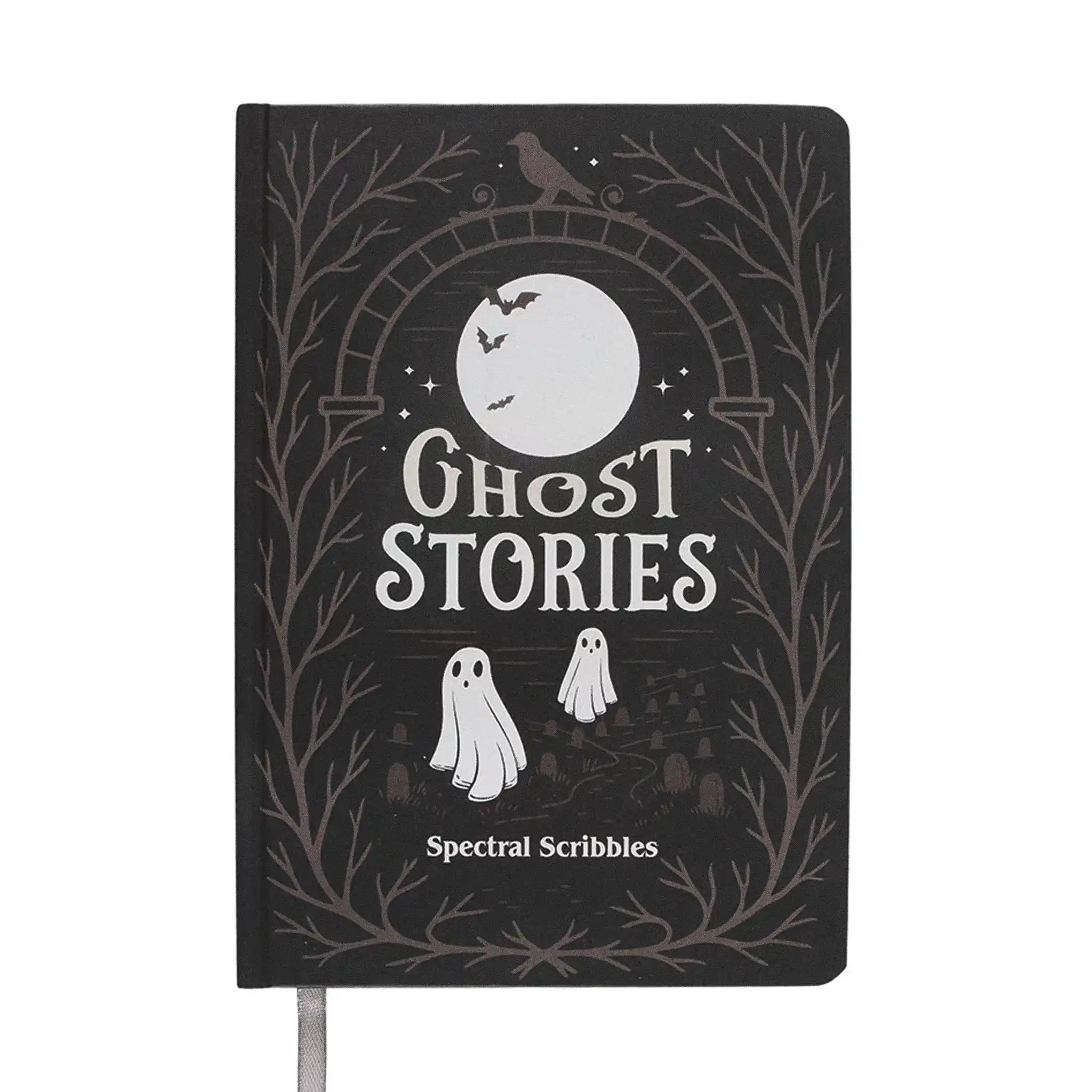 Portada de libreta A5 con diseño de fantasmas estilo spooky.