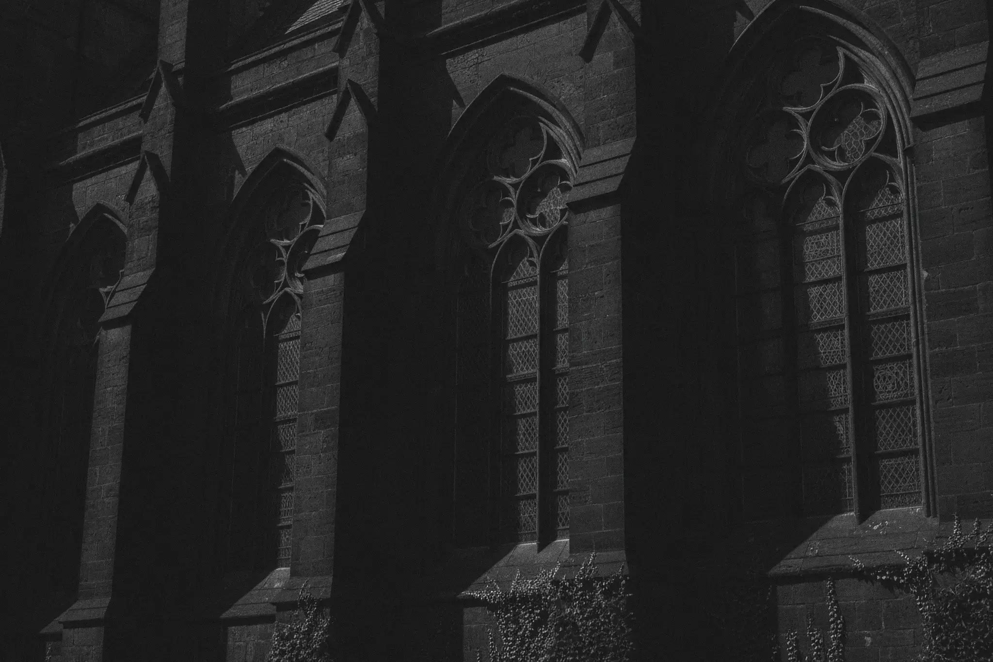 Gothic church facade in black