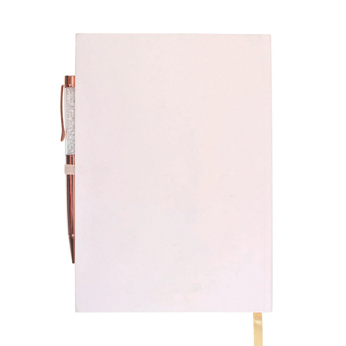 Libreta A5 Daily Reflection Journal con ilustración de polilla estilo whimsical en la portada y bolígrafo incluido vista posterior contraportada lisa. 