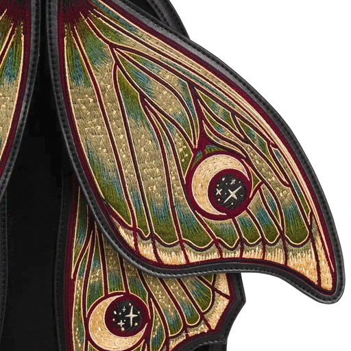 Mochila con alas móviles en forma de polilla con bordado de alta densidad en colores otoñales modelo Metamorphosis de Restyle vista detalle alas