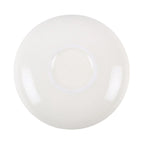 Plato joyero redondo con diseño de polilla verde y marrón y fases lunares en acabado metalizado dorado vista de la parte de abajo sobre fondo blanco.