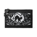  Liquorbrand Jinx Proof large makeup bag with black cat and lucky text print