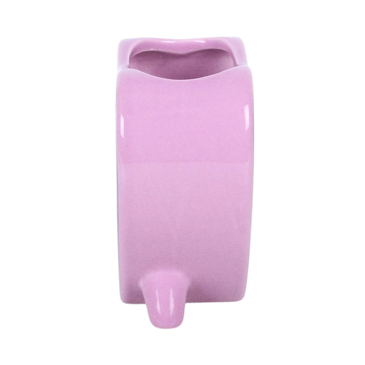 Jarrón estilo pastel goth con diseño de planchette de ouija en rosa estilo kawaii vista lateral sobre fondo blanco.