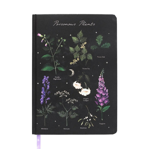 Portada de libreta a5 de tapa dura con ilustración de plantas venenosas.