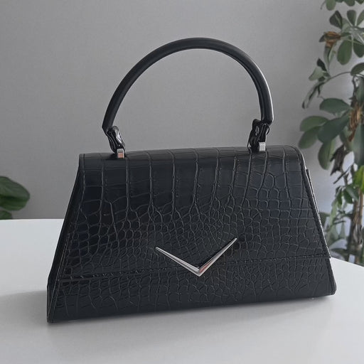 Bolso de mano estructurado con diseño retro rockabilly inspirado en los años 50 modelo Rumbler Crocodile de LiquorBrand