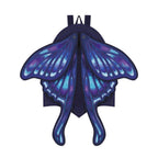 Mochila con alas bordadas en forma de polilla con capacidad de cambiar de posición en tonos azules y violetas estilo whimsigoth y fairycore modelo Sapphire Moth de Restyle vista frontal