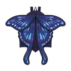Mochila con alas bordadas en forma de polilla con capacidad de cambiar de posición en tonos azules y violetas estilo whimsigoth y fairycore modelo Sapphire Moth de Restyle vista frontal con alas abiertas