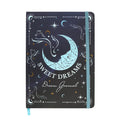 Portada libreta a5 Sweet Dreams en tonos azules con ilustración de luna y estrellas.